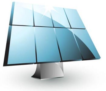 Green solar panel vector