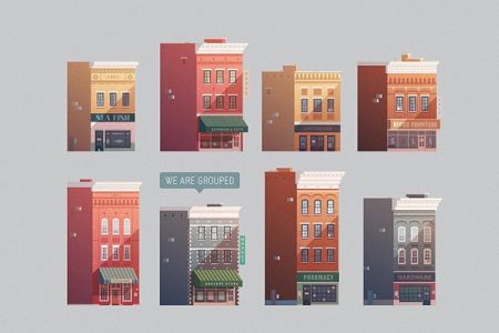 grouped-downtown-buildings-vector-illustration2