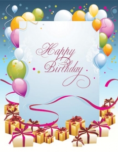 Happy birthday vector postcard