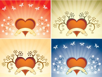 Hearts vector template