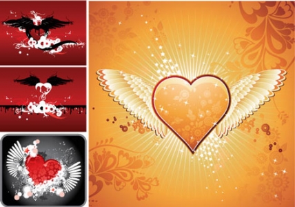 Hearts vector template