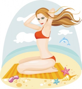 Hot beach girl template