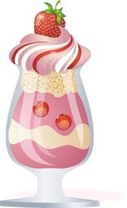 Ice cream in cup glasses vectors