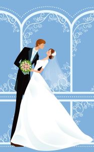 Illustration wedding bride card vector