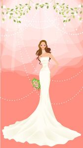 Illustration wedding bride card vector