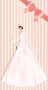 Illustration wedding bride card vector