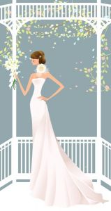 Illustration wedding bride card vector