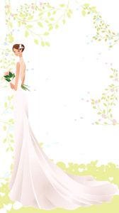 Illustration wedding bride card vector