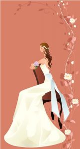 Illustration wedding bride card vector