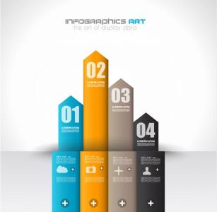 Infographic design template with paper tags