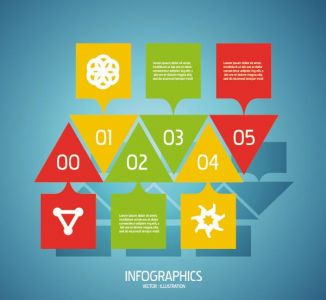 Infographic design template with paper tags