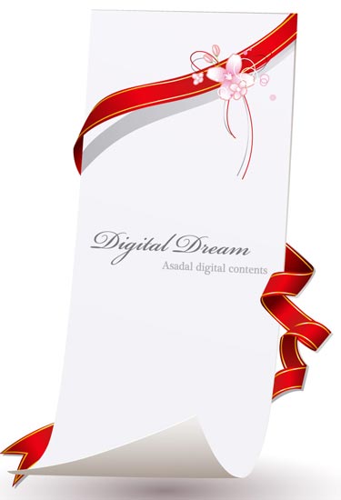 Invitation cards design with ribbons