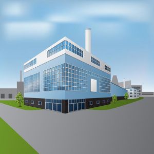 factory building with offices and production facilities