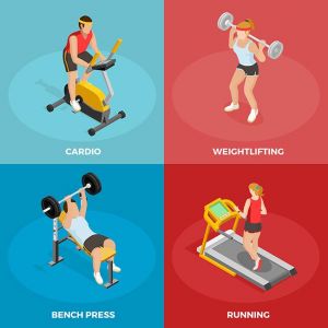 Gym Sport Isometric Concept,Gym Sport Isometric Concept