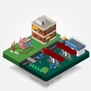 Vector illustration of isometric cityscape