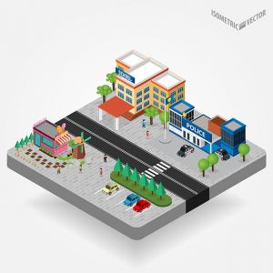 Vector illustration of isometric cityscape