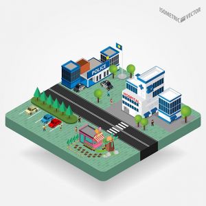 Vector illustration of isometric cityscape