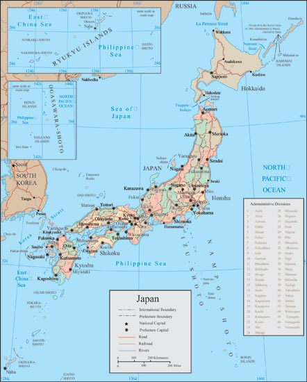 Japan vector maps