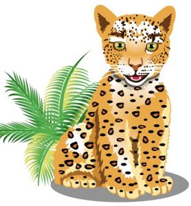 Jungle leopard cartoon vector