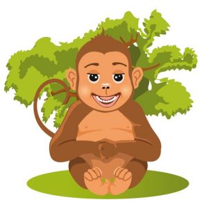 Jungle monkey cartoon vector