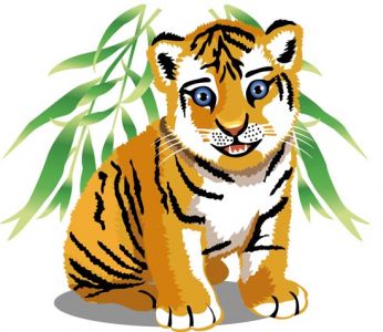 Jungle tiger cartoon vector