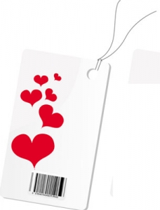 Label with hearts vector