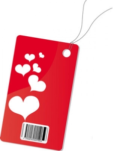 Label with hearts vector