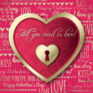 red background with  valentine heart and wishes text,  vector