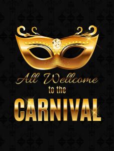 Carnival Party Mask Holiday Poster Background. Vector Illustration