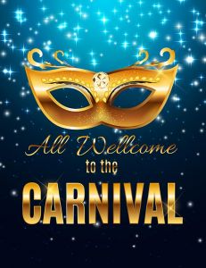 Carnival Party Mask Holiday Poster Background. Vector Illustration