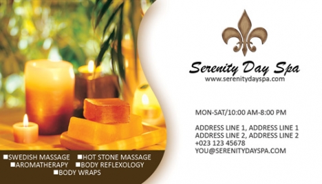 Massage and spa business cards