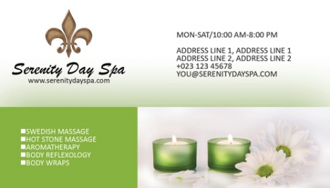 Massage and spa business cards