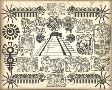 Maya and aztec vector symbols
