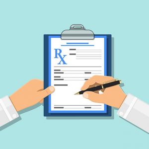Medical concept with prescription on rx form
