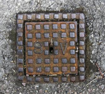 Metal manhole texture