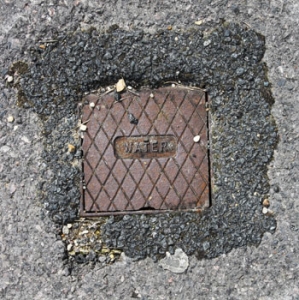 Metal manhole texture
