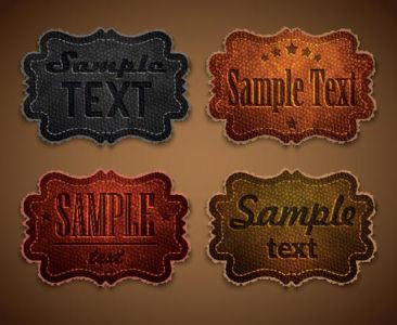 Leather labels for jeans vectors