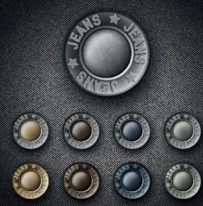 Metalic buttons for jeans vectors