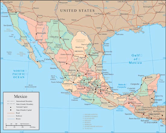 Mexico vector maps