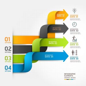 Modern infographics arrows vector