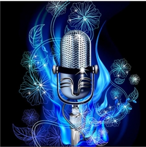 Music microphone vector