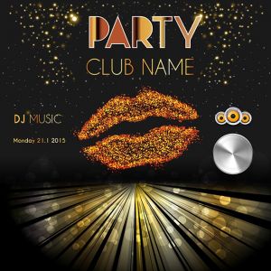 Disco Party Poster Background Template