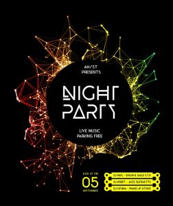 Night Disco Party Poster Background