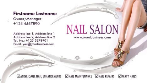 Nail salon and spa business cards for Photoshop