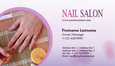 Nail salon and spa business cards for Photoshop