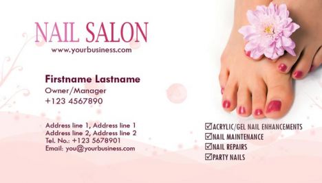 Nail salon and spa business cards for Photoshop