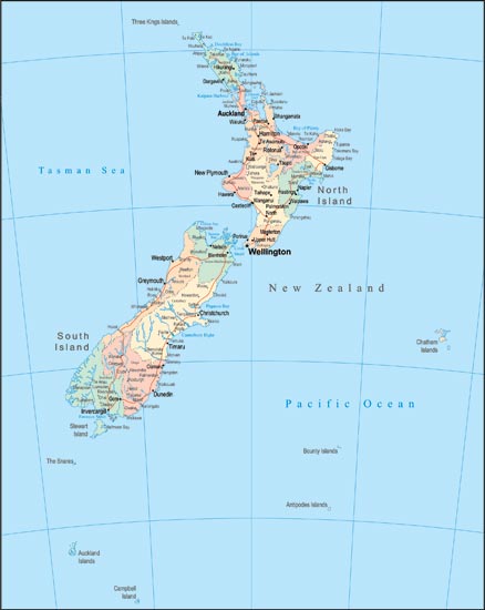 New Zealand Map Vector File SVG