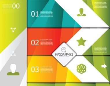 Numbered geometric shapes vector