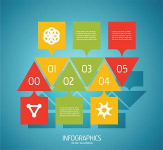 Numbered geometric shapes vector