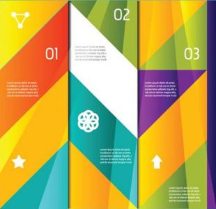 Numbered geometric shapes vector